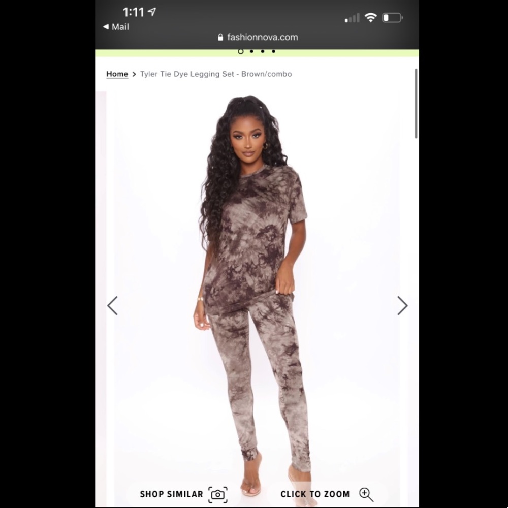 Fashion nova tye dye legging set